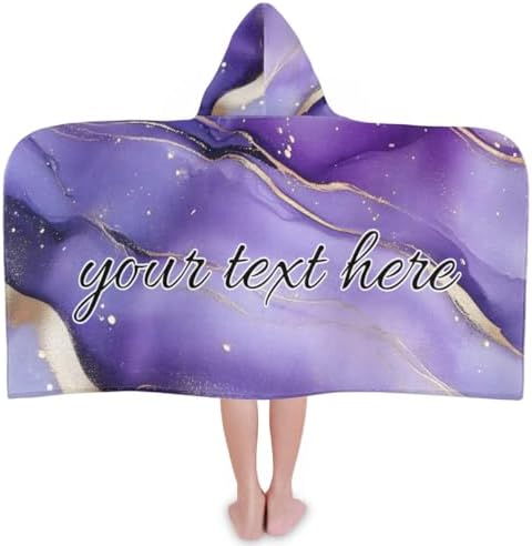 Purple Personalized Kids Beach Towel with Hood