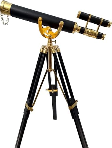 Floor Standing Black Tripod Chrome Finish Telescope