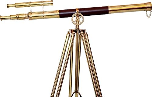 Nautical Royal Vintage Brass Double Barrel Telescope