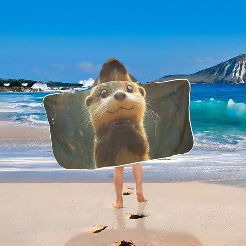 Cute Otter Kids Hooded Bath Towel 24x50