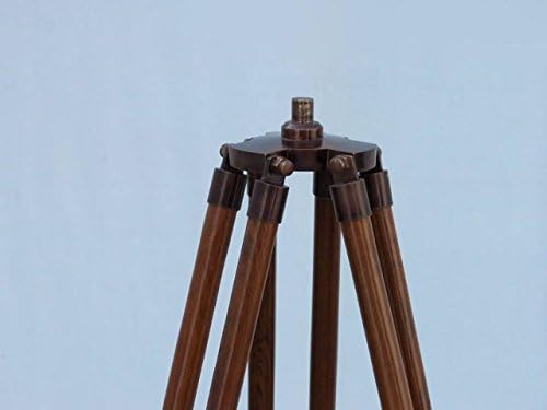 Hampton Nautical Floor Standing Antique Copper Telescope with Leather 65