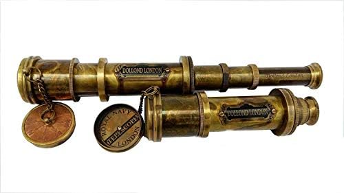 Antique Brass Pirate Telescope with Leather Case