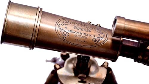 Victorian Marine Telescope 18x Pirate Spyglass with Rosewood Stand