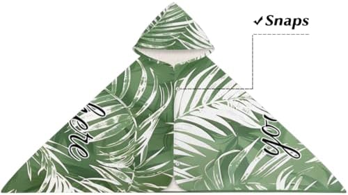 Tropical Palm Leaves Personalized Kids Beach Towel with Hood