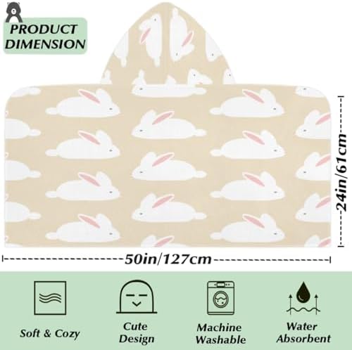 Funny Rabbit Pattern Kids Bath Towel 24x50 Inch