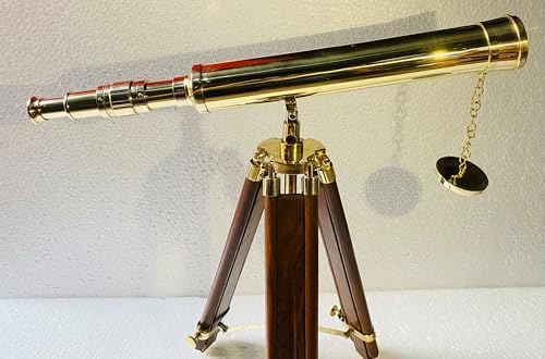 Brass Telescope with Wooden Tripod Stand Gift