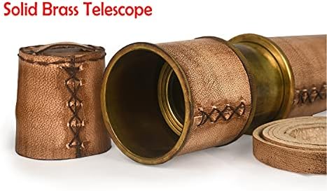 RII Antique Decor Spyglass Pirate Telescope with Leather Case 1