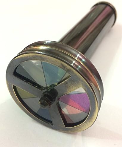 PIRU Antique Brass Double Wheel Kaleidoscope
