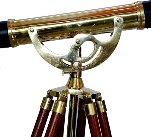 Vintage Shiny Brass Telescope Floor Stand