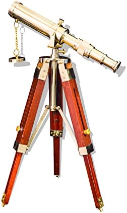 BAZROSS Brass Telescope with Wooden Tripod Stand