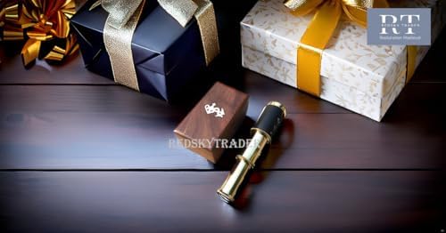 Vintage Brass Telescope with Wooden Case