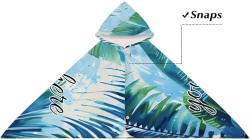 Tropical Green Personalized Kids Beach Towel with Hood