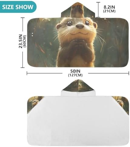 Cute Otter Kids Hooded Bath Towel 24x50