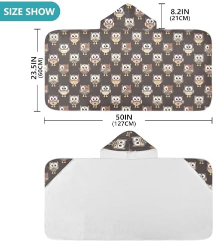 GOODOLD Owls Brown Kids Hooded Bath Towel