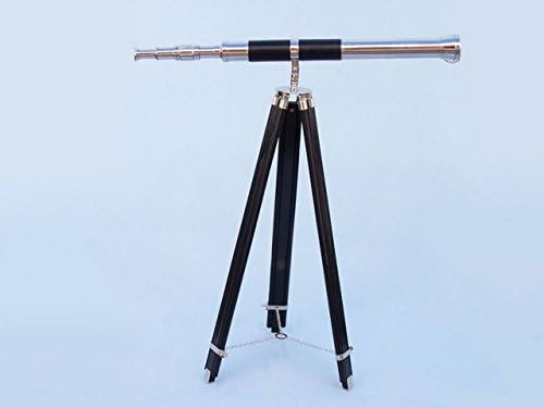Hampton Nautical Floor Standing Chrome Telescope 60 Decor