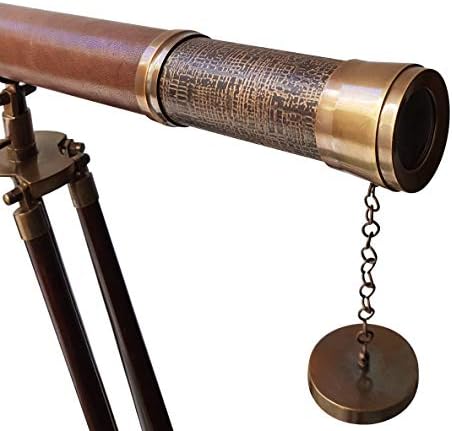 Decorative Marine Telescope with Brass Tripod