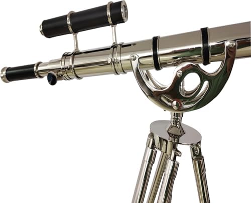 Antique Brass Chrome Finish Floor Tripod Telescope