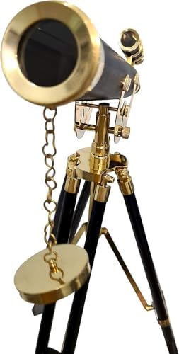 Floor Standing Black Tripod Chrome Finish Telescope