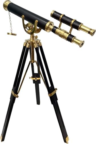 Floor Standing Black Tripod Chrome Finish Telescope