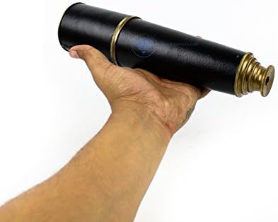 Deluxe Nautical Pirate Boat Brass Spyglass with Optical Zooms and Rosewood Case