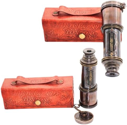 BAZROSS Brass Pirate Spyglass Telescope - 15x Magnification