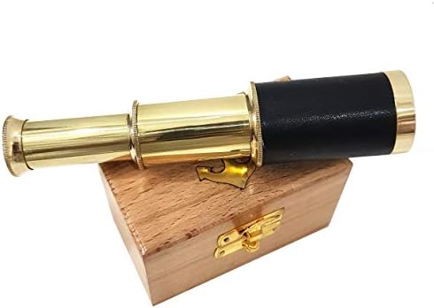 Pirate Brass Telescope with Anchor Design - Nautical Collectible and Functional Navigation Tool