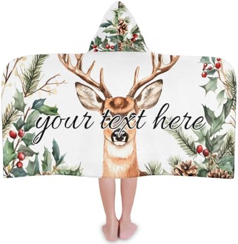 Christmas Deer Personalized Kids Beach Towel
