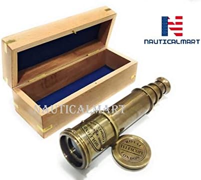 Pirate Brass Telescope with Antique Finish and Lid