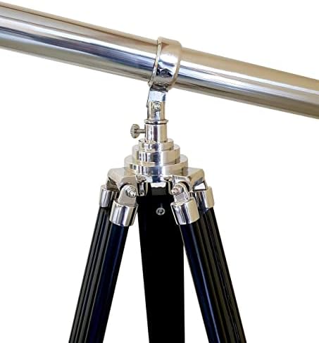 Vintage Brass Telescope with Adjustable Wooden Tripod