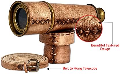 RII Antique Decor Spyglass Pirate Telescope with Leather Case 1