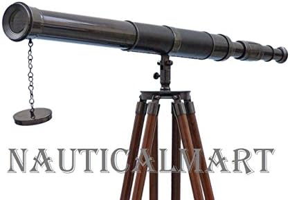 NauticalMart Nautical Floor Telescope in Black