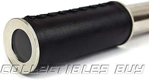 Decorative Black Leather Telescope with Nickel Finish