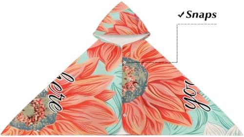 Red Sunflower Personalized Kids Beach Towel for Boys Girls