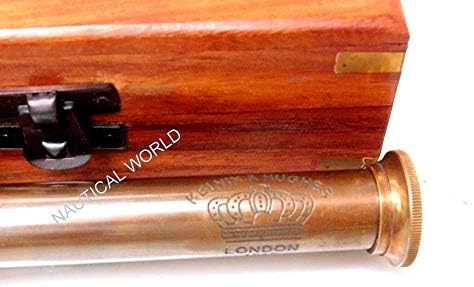 Brass Telescope Handmade Antique Marine Spyglass with Rosewood Box