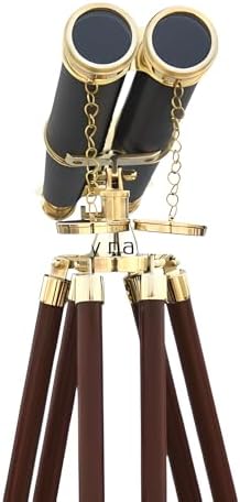 Brass Antique Binoculars with Tripod Nautical Telescope
