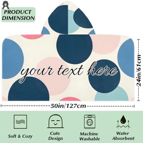 Colorful Dots Personalized Kids Beach Towel with Hood