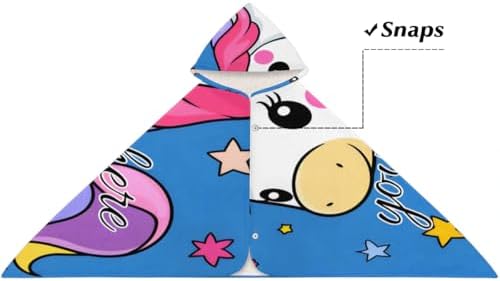 Personalized Unicorn Kids Beach Towel with Hood