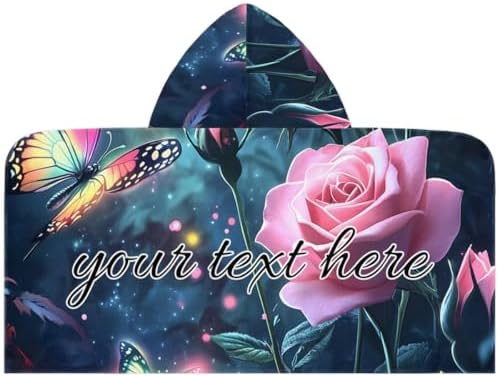 Butterfly Personalized Kids Beach Towel with Hood
