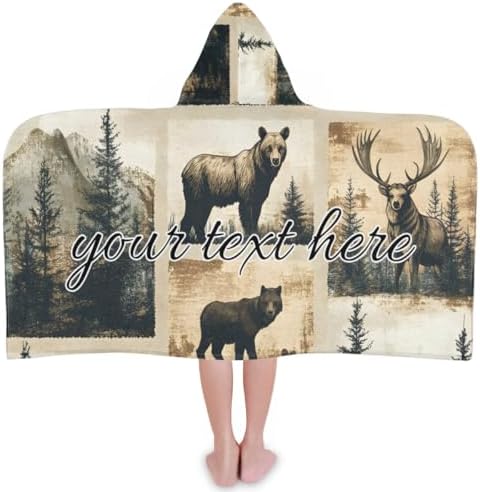 Personalized Kids Hooded Beach Towel with Name 1
