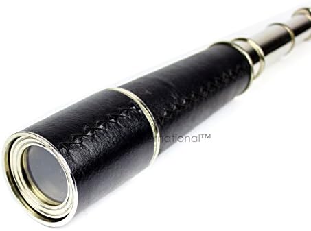 Nautical Pirate Spyglass with Brass Anchor Emblem and Rosewood Box