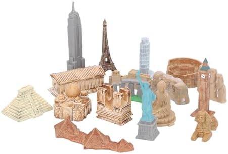 Dioche 17PCS Miniature Ancient Buildings World City Kit