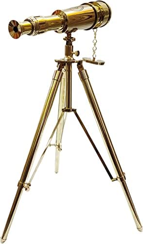 Home Decorative Solid Brass Spyglass Telescope with Brass Tripod