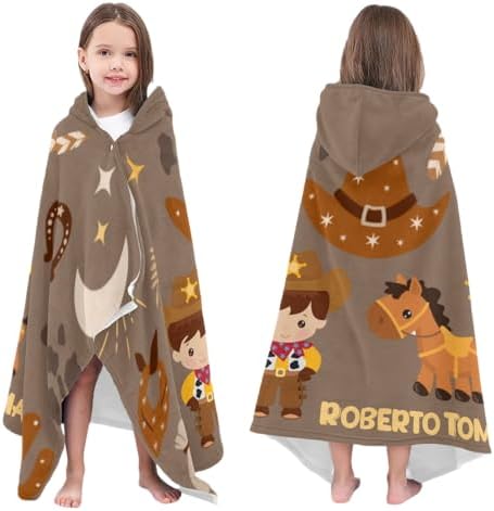 Personalized Kids Beach Towel Poncho for 3-12 Years