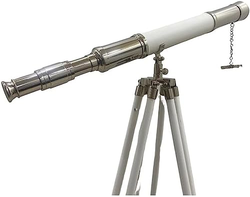 Handmade Retro Brass Telescope Floor Standing Decor