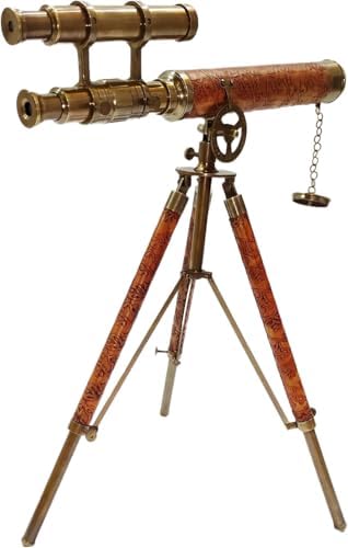 Nautical Brass Telescope with Adjustable Tripod Stand