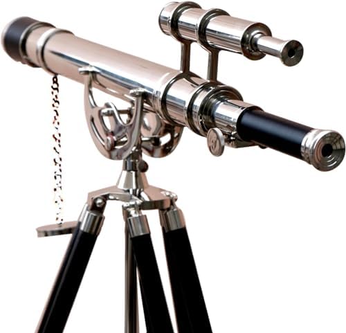 Nautical Brass Telescope with Wooden Tripod