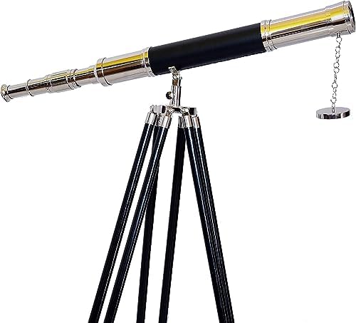 Nautical Vintage Chrome Nickel Telescope Stand