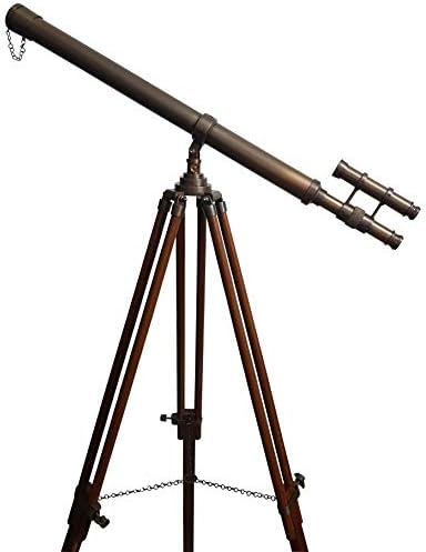 Marine Brass Antique Telescope with Wooden Tripod