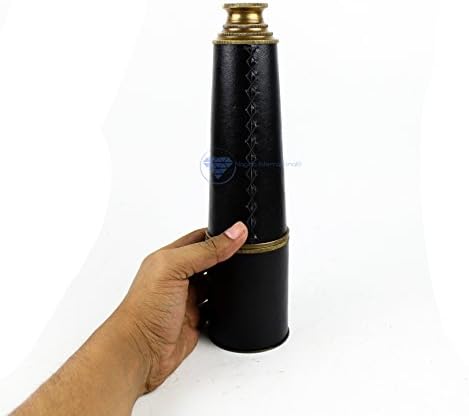 Deluxe Nautical Pirate Boat Brass Spyglass with Optical Zooms and Rosewood Case