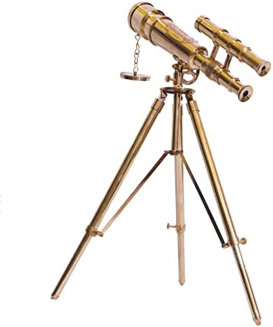 Nautical Handmade Brass Telescope with Adjustable Tripod Stand